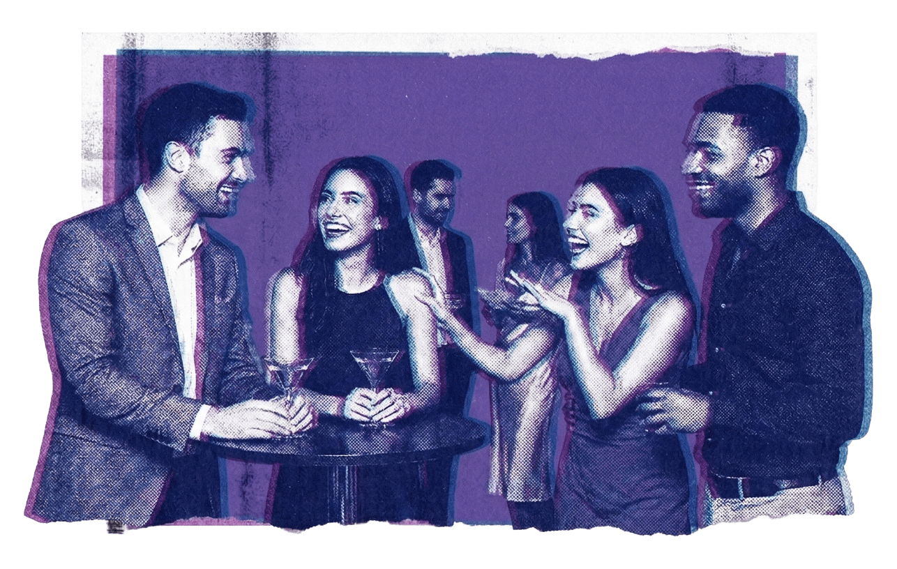 Friends socializing at an event